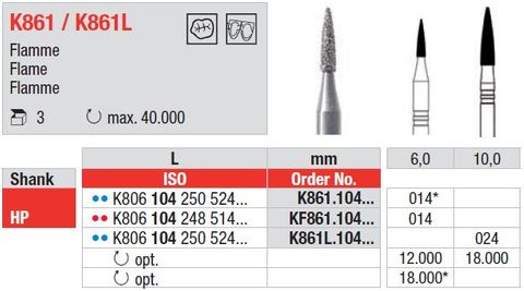 Edenta HP Flame Zirconia Preparation K861L/024 Med