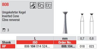 Edenta HP Diamond Wide Inverted Cone 808/018
