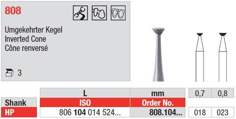 Edenta Wide Inverted Cone 808 Diamond