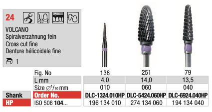 Edenta TC Cutter DLC Spiral Fine