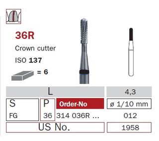 DIASWISS FG Crown Cutter 36R/012