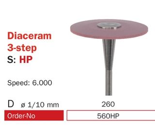 560HP Diaswiss Polishing Rubber Knife-Edge Step 2