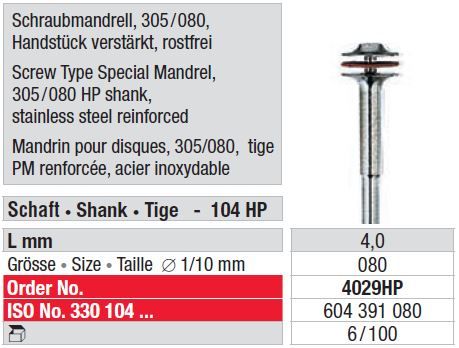 Edenta Mandrel for Polisher 80mm