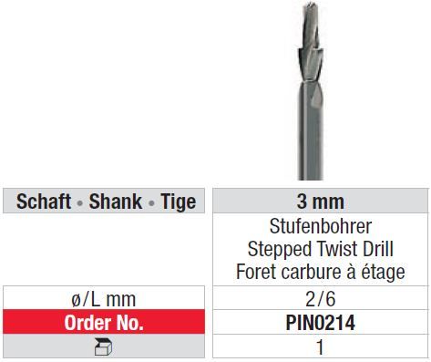 Edenta Stepped Twist Drill 0214