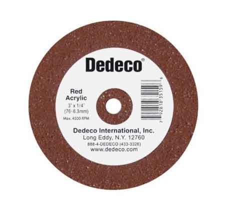 Dedeco Red Acrylic Lathe Wheel 76 x 9.5mm