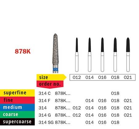 Diaswiss FG Tapered Torpedo 878K Diamond Bur