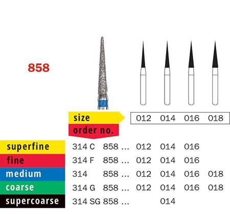 Diaswiss FG Needle 858 Diamond Bur