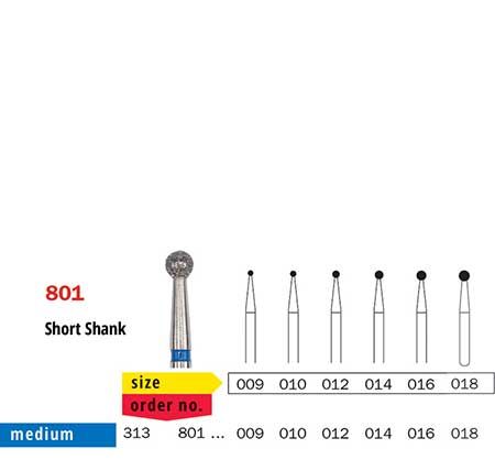 Diaswiss FG Short Shank Round 801 Diamond