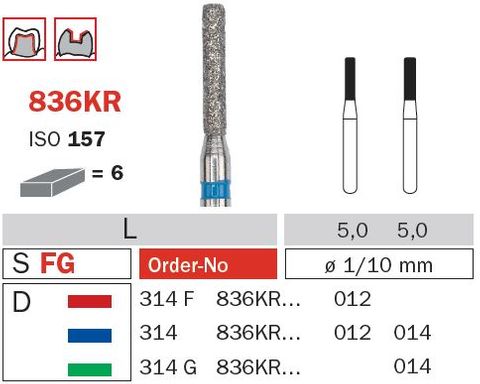 Round Edge Long Flat Fissure 836KR Diamond