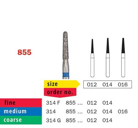 Diawiss FG Round End Taper 855 Diamond Bur