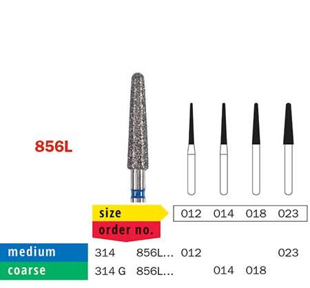 Diaswiss X-Long Rounded Taper 856L Diamond Bur