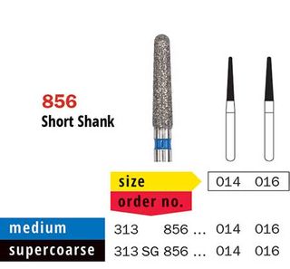 Diaswiss FG S/Shank Rounded Taper 856/014 X-Coarse