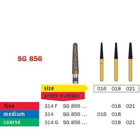 S/Goldie Long Round Taper 856 Diamond Bur