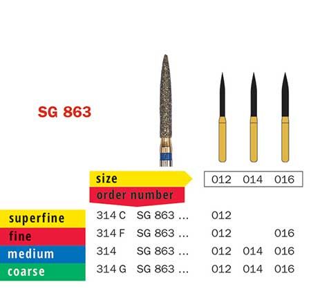 Swiss Goldie Long Flame 863 Diamond Bur