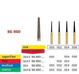 Diaswiss S/Goldie Long Round Taper SG850/012 Coars