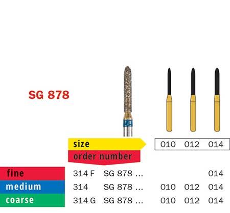 Swiss Goldie Cylindrical Torpedo 878 Diamond Bur