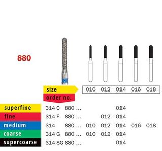 Diaswiss FG Round End Cylinder Diamond 880/010 Med