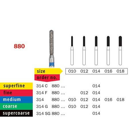 Diaswiss FG Round End Cylinder 880 Diamond Bur