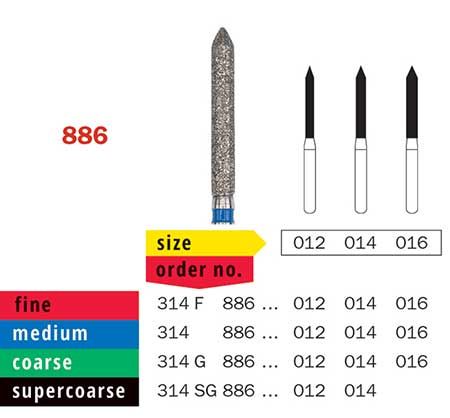 Diaswiss FG Long Beveled Cylinder 886 Diamond