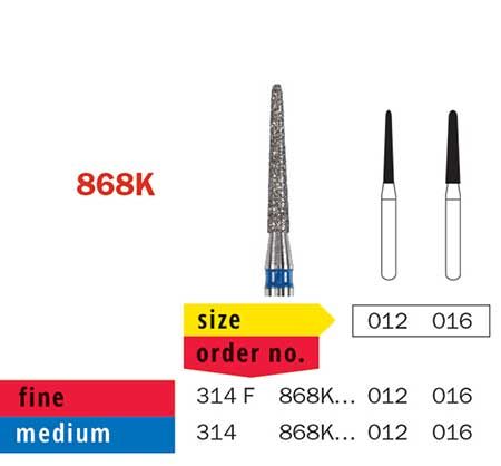 Diaswiss FG Round End Taper 868K Diamond Bur