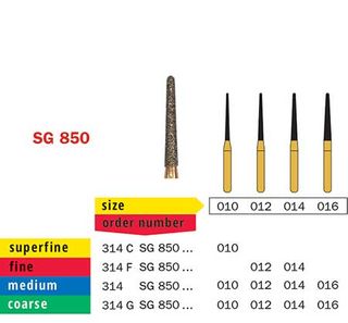 Diaswiss S/Goldie Long Round Taper SG850/010 Coars