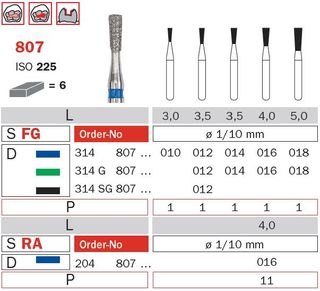 Diaswiss FG Inverted Cone Long 807/012 X-Coarse