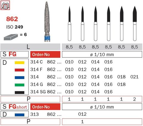 Diaswiss FG Flame 862 Diamond Bur