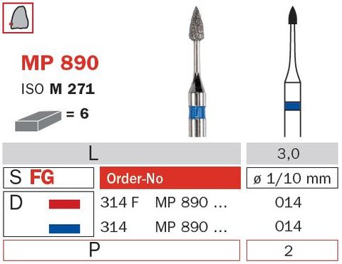 Diaswiss FG Microprep Grenade 890 Diamond