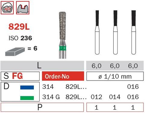 Diaswiss FG Long  Inverted Cone 829L Diamond