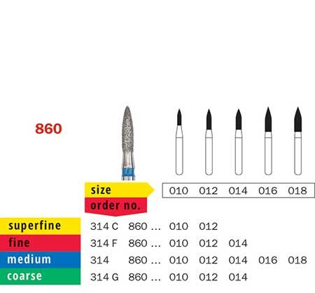 Diaswiss FG Short Flame 860 Diamond Bur
