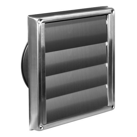 GRAVITY LOUVRE WALL VENT 100MM - Stainless Steel