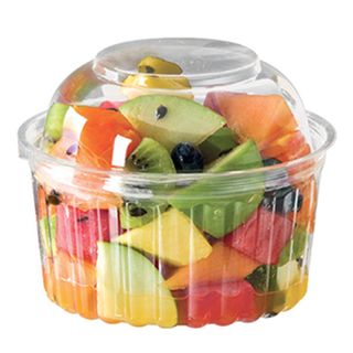4012DL Castaway 12oz Clear Round Container with Domed Hinged Lid