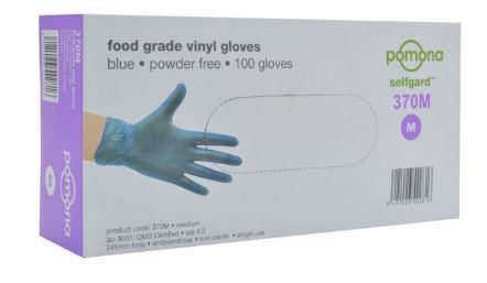 BLUE VINYL Gloves - Powderfree MEDIUM x100