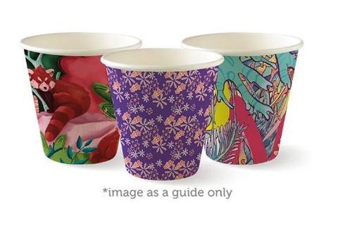 BioPak 8oz (90mm) ART SERIES SINGLE WALL CUP x1000