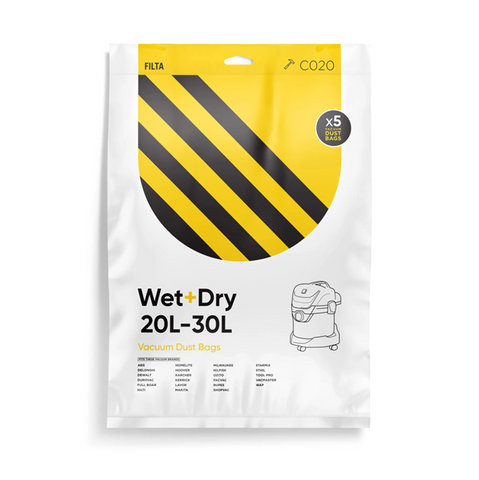 VAC BAG #C020 WET & DRY M/FIBRE 5pack