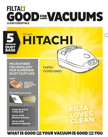 VAC BAG XP/ HITACHI (#F017) x5 M/FIBRE