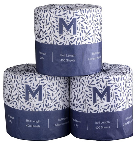 M - Wrapped Toilet Tissue Pack - White, 2 Ply, 400 Sheets, FSC Mix® (48)