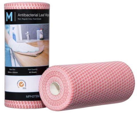 Cloth Wipes LIGHT DUTY Antibac Roll 90 sheets RED