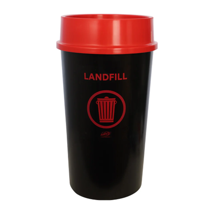 SABCO LIDDED RECYCLING 60Lt BIN- RED (Landfill)