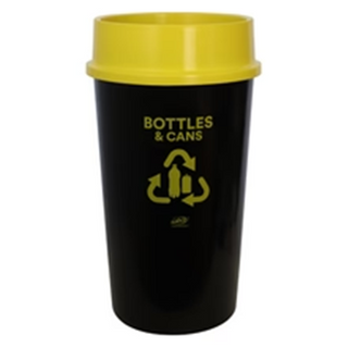 SABCO LIDDED RECYCLING 60Lt BIN- YELLOW (Bottles & Cans)