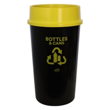 SABCO LIDDED RECYCLING 60Lt BIN- YELLOW (Bottles & Cans)