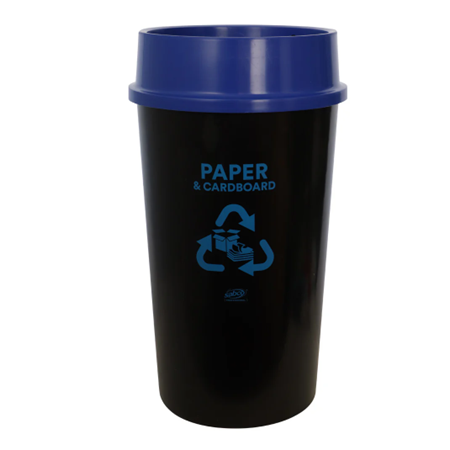 SABCO LIDDED RECYCLING 60Lt BIN- BLUE (Cardboard & Paper)