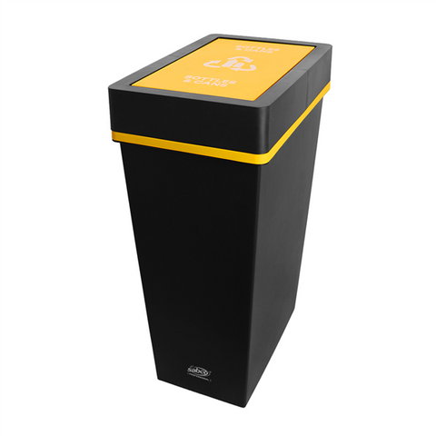 SABCO RECYCLING STATION 40L BIN - YELLOW (Bottles & Cans)