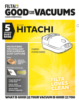 OLD VAC BAG XP/ HITACHI (#F017) x5 M/FIBRE See Medz