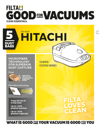 OLD VAC BAG XP/ HITACHI (#F017) x5 M/FIBRE See Medz