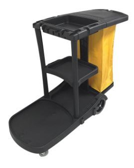 JANITOR CART WITH BAG - BLACK