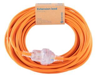 3 Pin Power Extension Lead 20m (ORANGE)