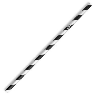 BioPak STRAW Black Stripe 6mm x 2500ctn