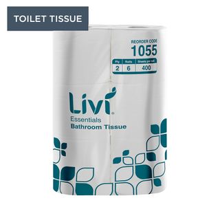 Livi ESSENTIAL 2PLY 400sht Unwrapped 36/ctn #1055