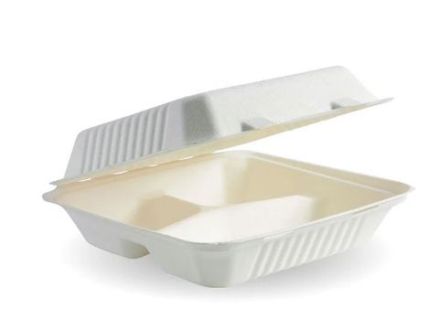 BioPak CLAM Shell 3 Compartment White x 200